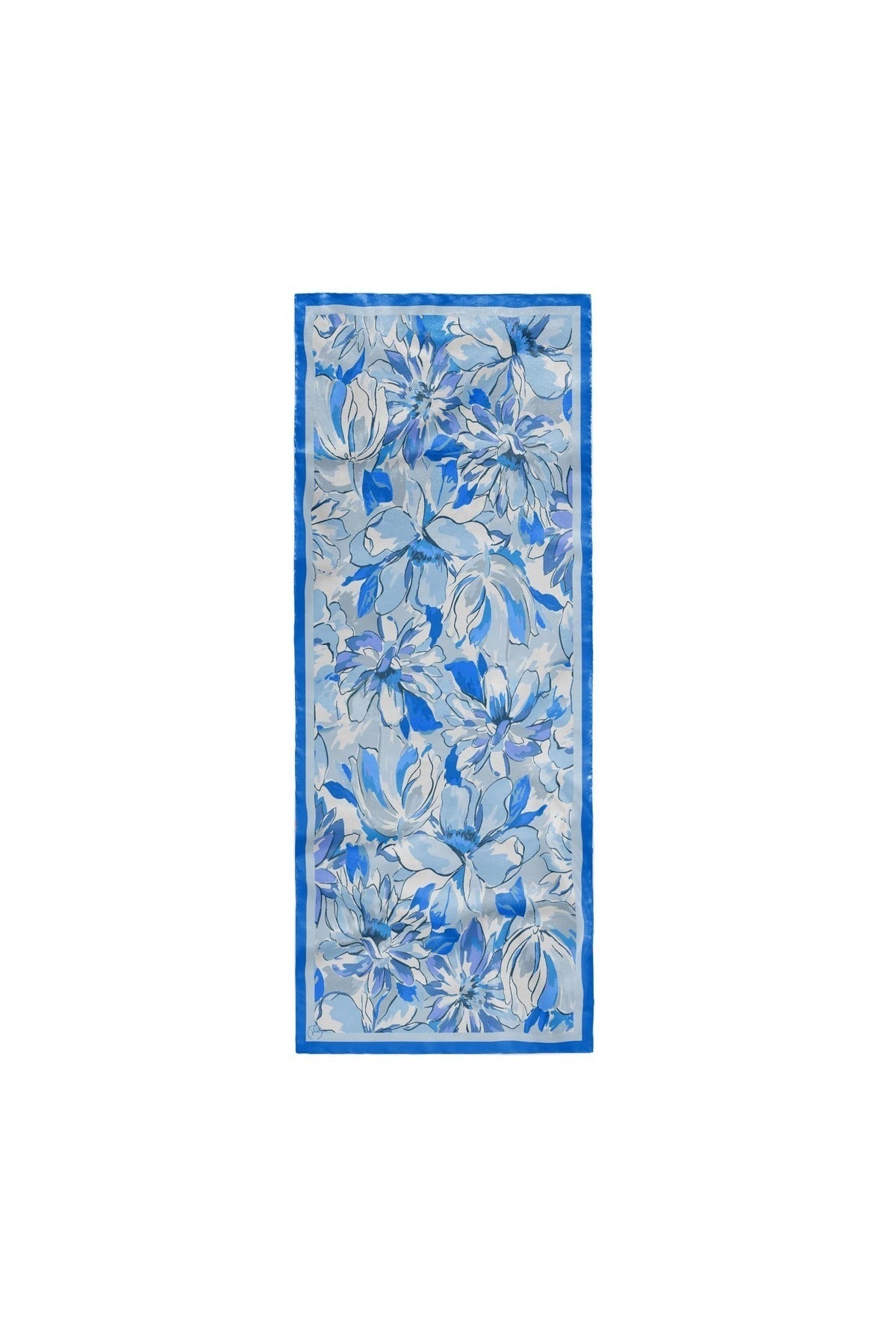 Flower Desen Fransız İpeği Şal 70x180cm - görsel 2