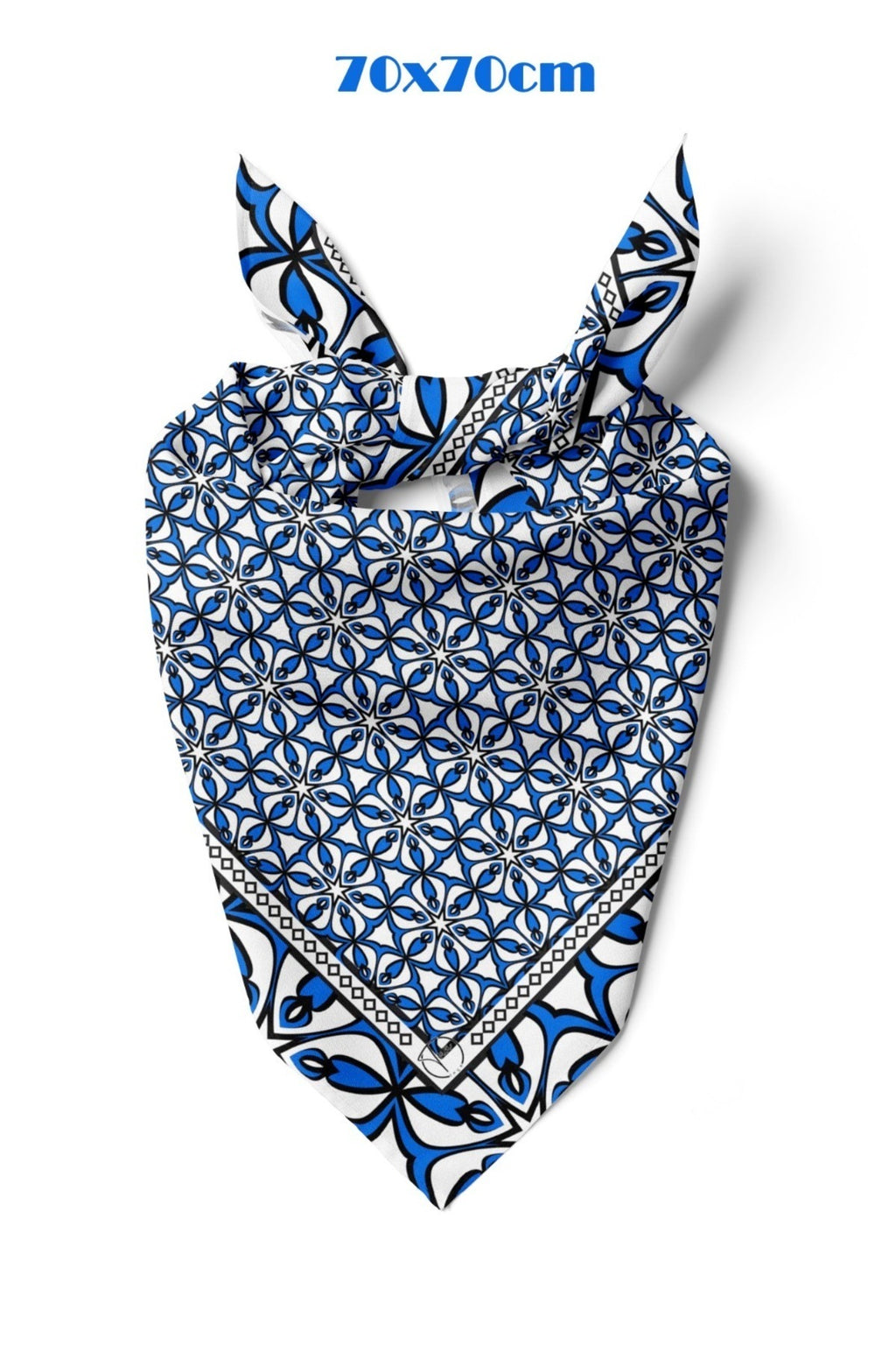 Blue Marifet İşlemesi Desen 70*70cm Bandana/Fular - görsel 2