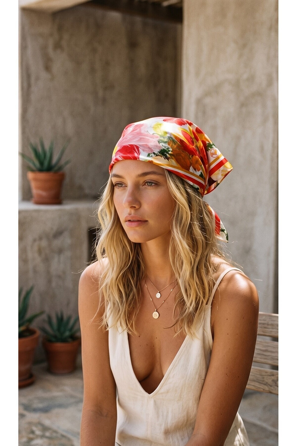 VİVİDA Desen 70*70cm Bandana/Fular - Çok Renkli