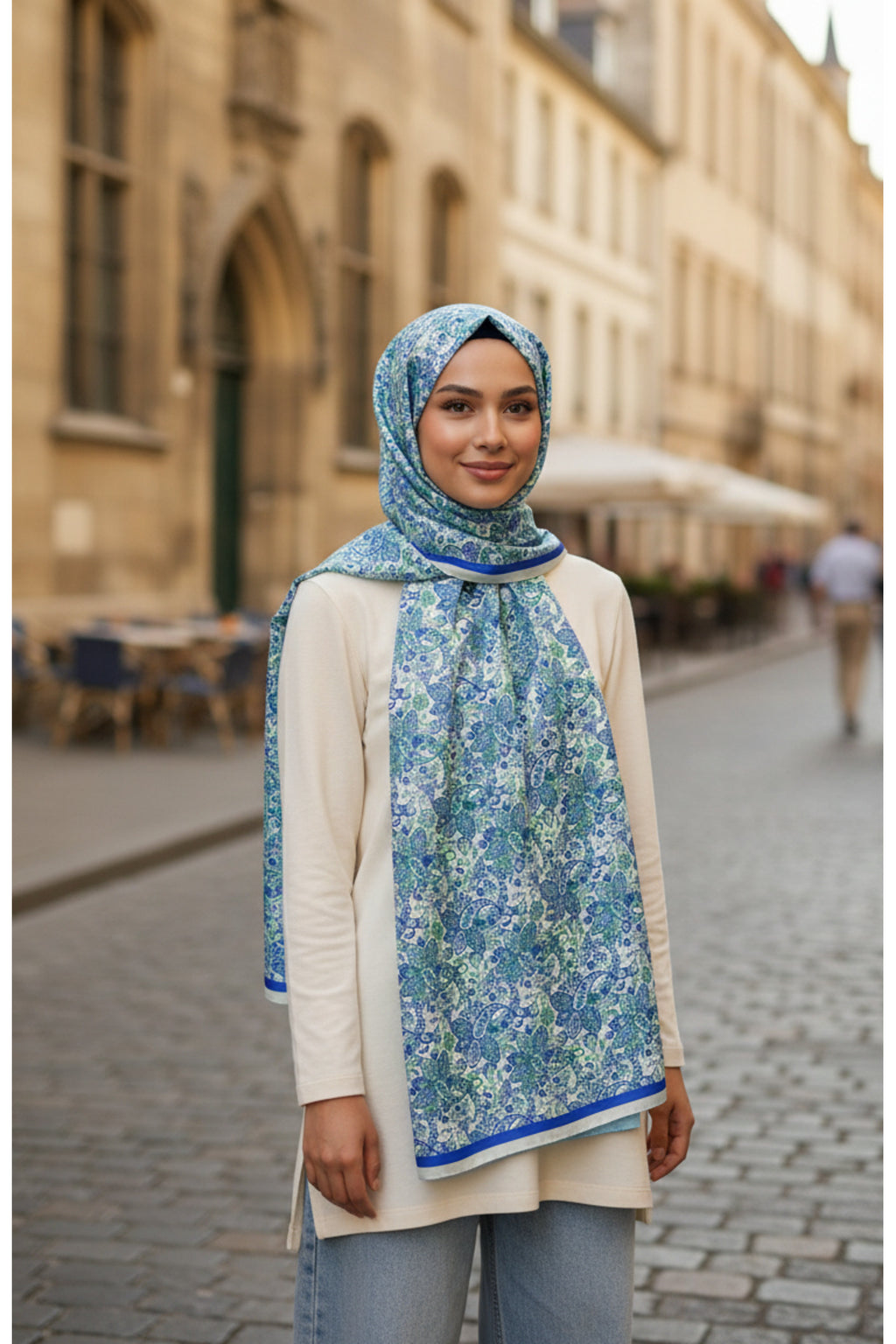 HÜMAYUN Etnik Desen Pure Touch Koton Şal 75x185cm - görsel 3
