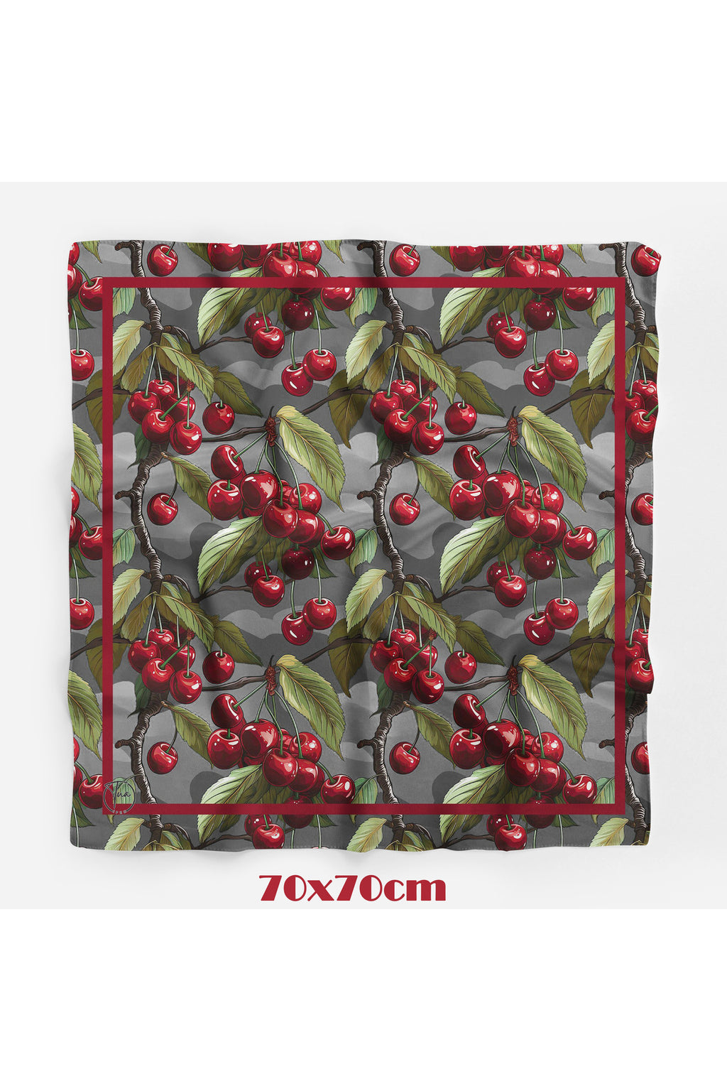 Kirazlı Rapsodi Desen 70*70cm Bandana/Fular - görsel 2