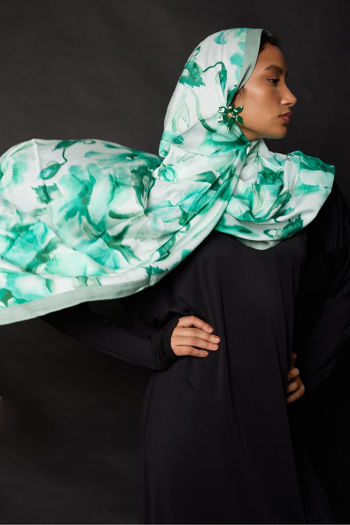 Organic Viscose İpeği İNCİRA ŞAL - Çiçek Desenli - görsel 4