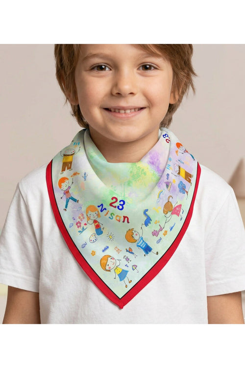 23 NİSAN ÇOCUK BAYRAMI TEMALI Bandana/Fular - Kırmızı