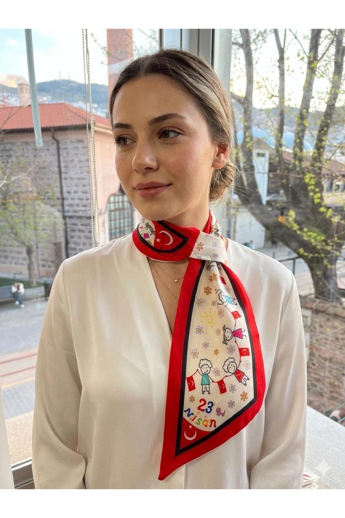 10’lu Paket 23 NİSAN TEMALI Desen Kravat/Fular - görsel 2