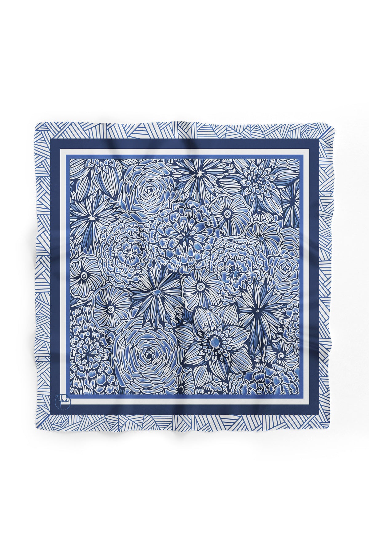 INDIGO BLOOM Desen Bandana/Fular - görsel 2