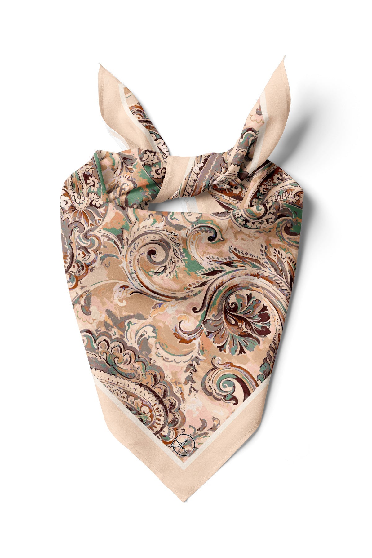 ETNİC VİNTAGE Desen Bandana/Fular - Bej