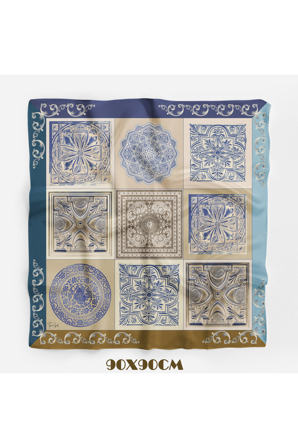 ÇİNİ SIRRI Scarf Desen 90X90cm Eşarp/Fular - görsel 2