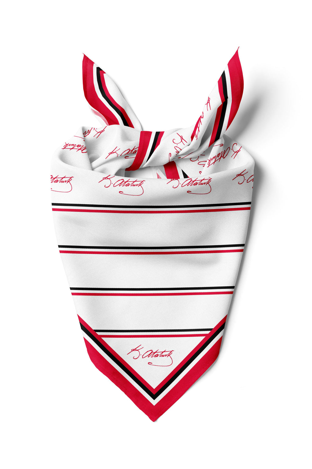 K.Atatürk İmza Desen Bandana/Fular - Çok Renkli