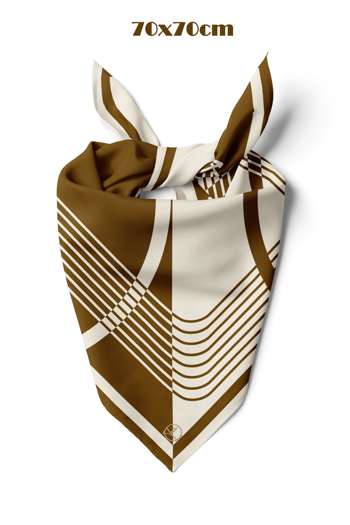 KAHVE URBAN ÇİZGİ Desen 70*70cm Bandana/Fular - görsel 2