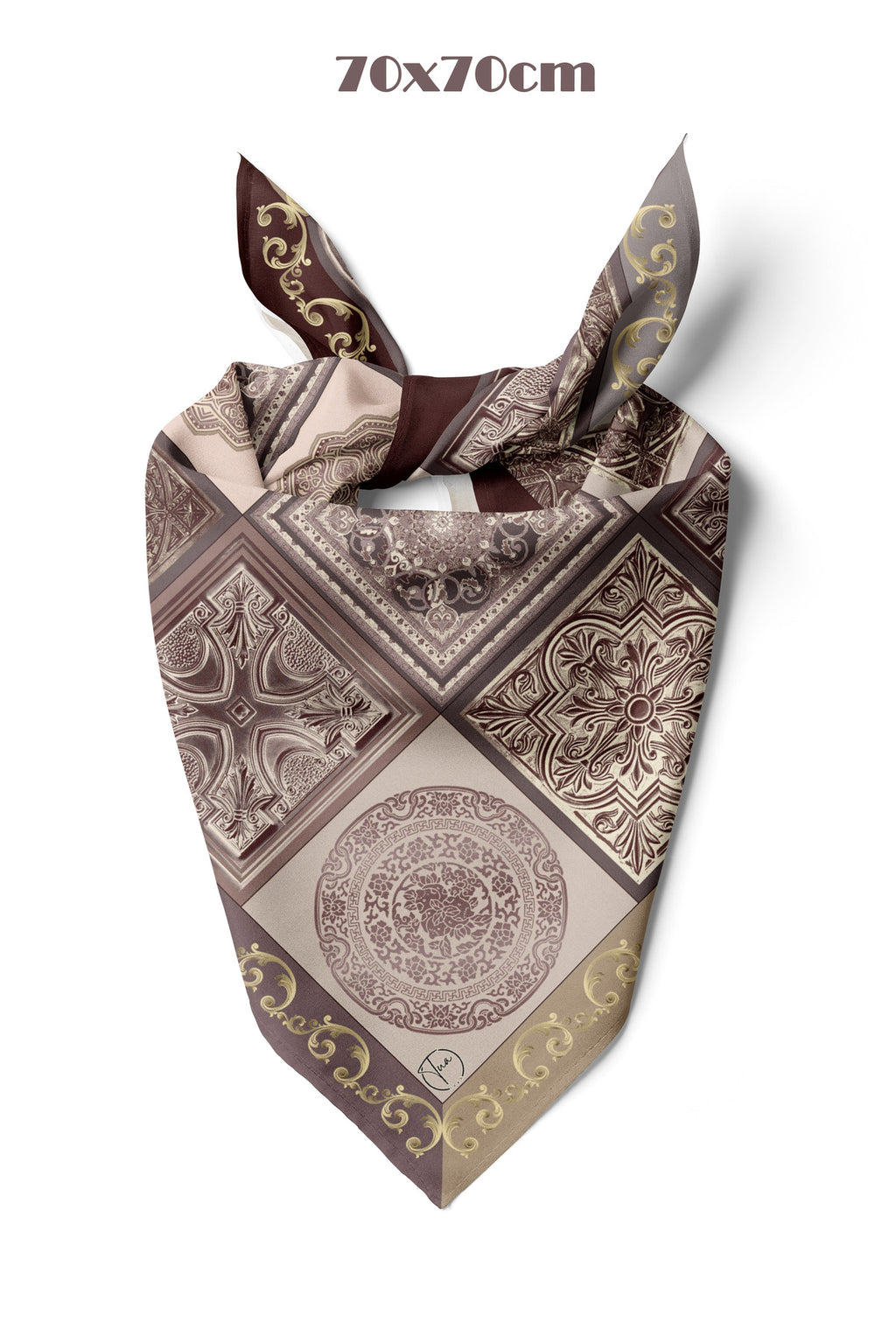 Çini Sırrı Desen 70*70cm Bandana/Fular - görsel 2