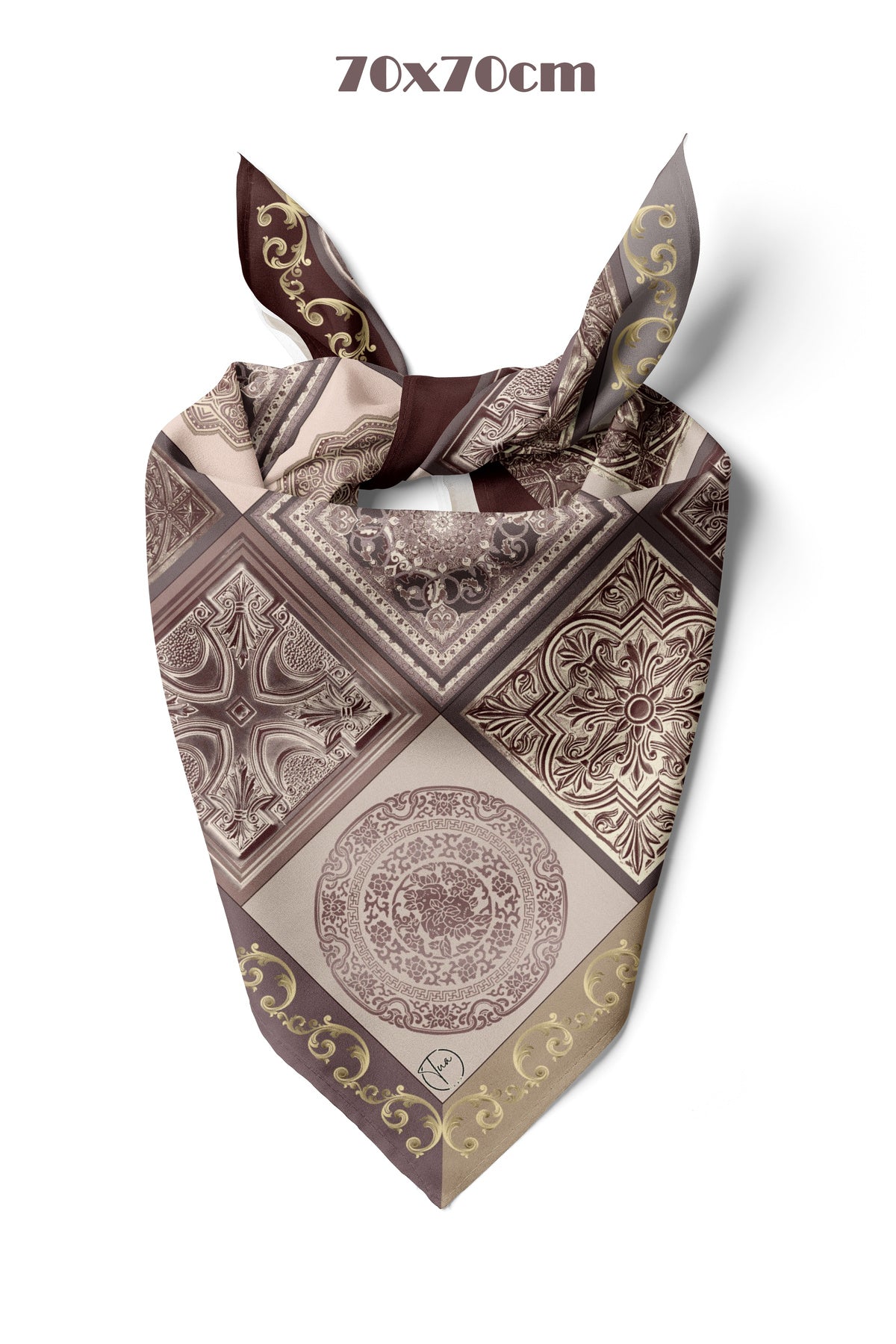 Çini Sırrı Desen 70*70cm Bandana/Fular - görsel 2