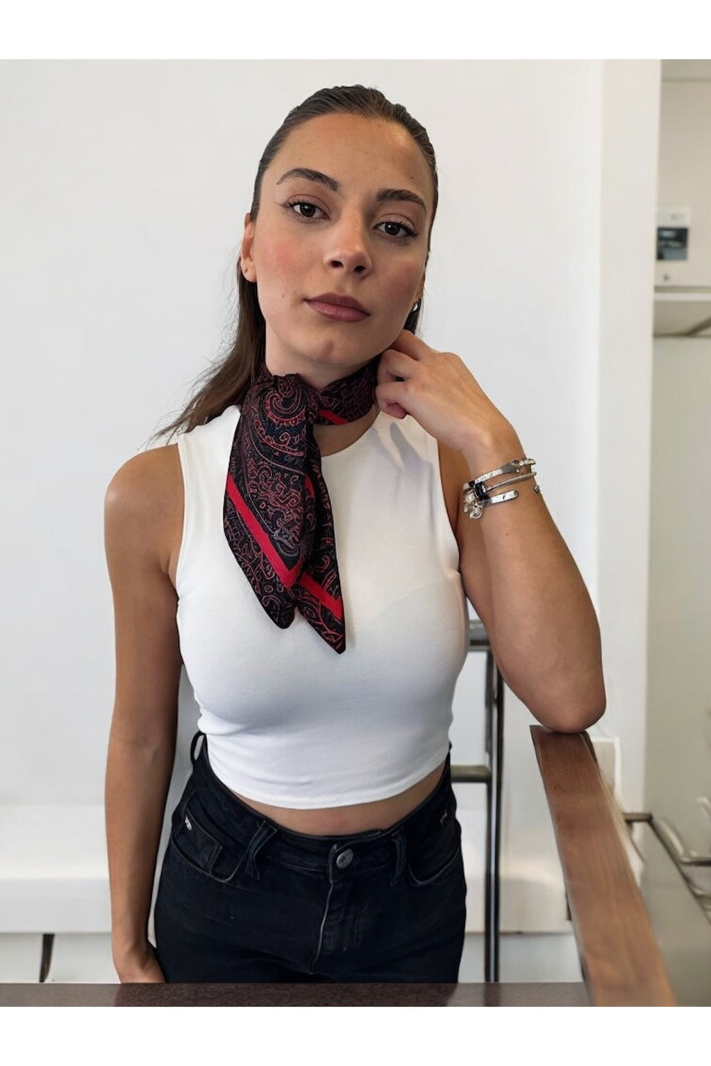 Etnik Şal Desen Bandana/Fular - görsel 5