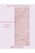 Mühürlü Dokuma Desen Pure Touch Koton Şal 75x185cm - Pembe