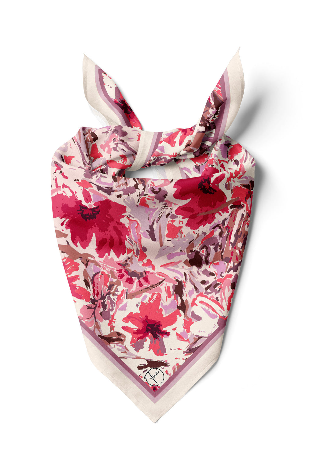 PINK FLOWER Desen Bandana/Fular - Çok Renkli