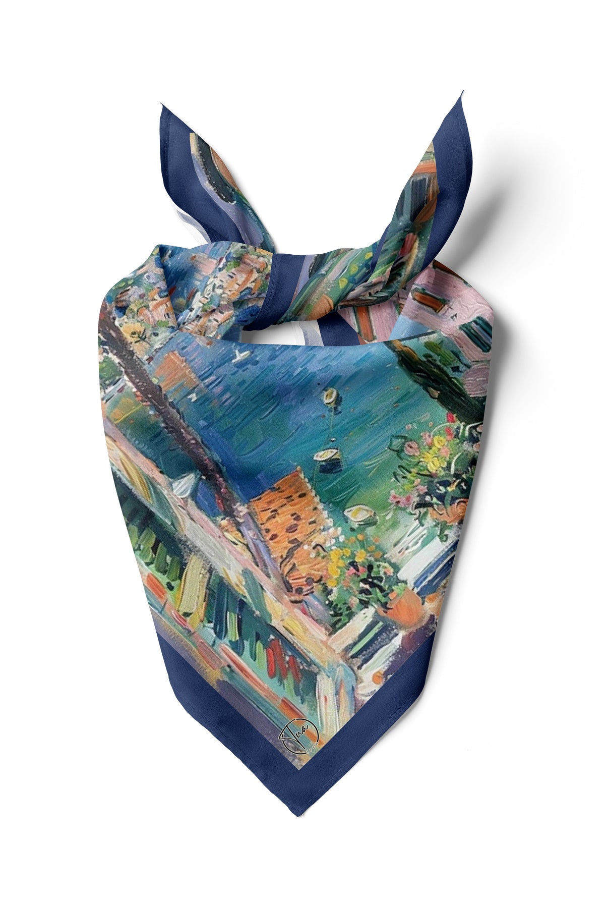 Amalfi Rüyası Desen 55x55cm Bandana/Fular - görsel 4