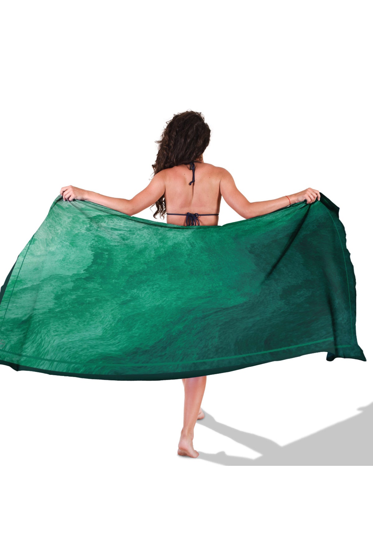 MYSTIC SMOKE EMERALD Desen İç göstermeyen Saten PAREO - görsel 3