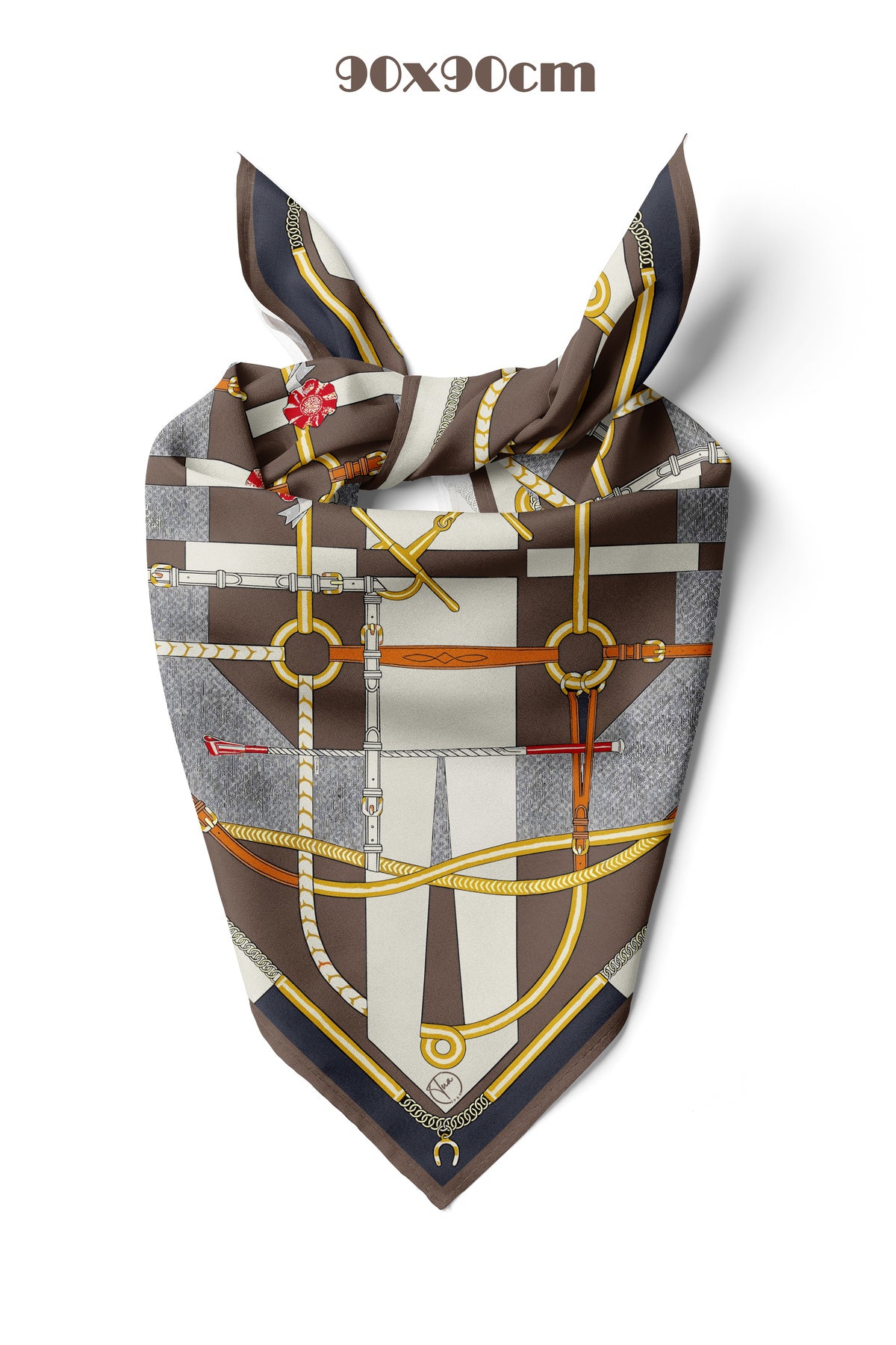 Royal Harness Desen 90X90cm Eşarp/Fular - görsel 4
