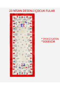 23 NİSAN ÇOCUK BAYRAMI TEMALI ÇOCUK FULAR 30x85 cm - Çok Renkli