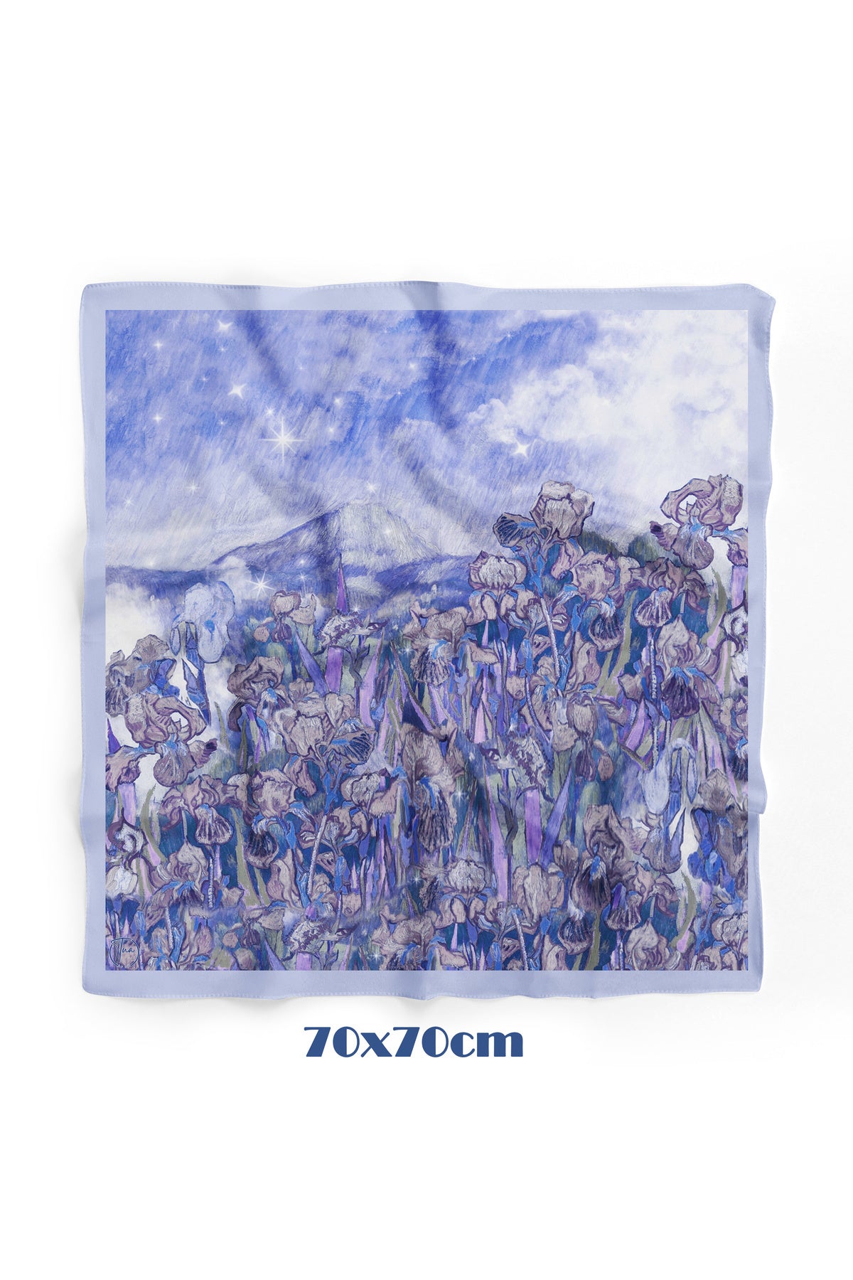 Süsen Bahçesi Lila Desen 70*70cm Bandana/Fular - görsel 2