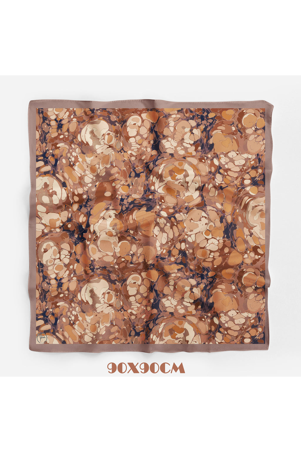 OCHRE Desen 90X90cm Matte Cotton Eşarp - görsel 3