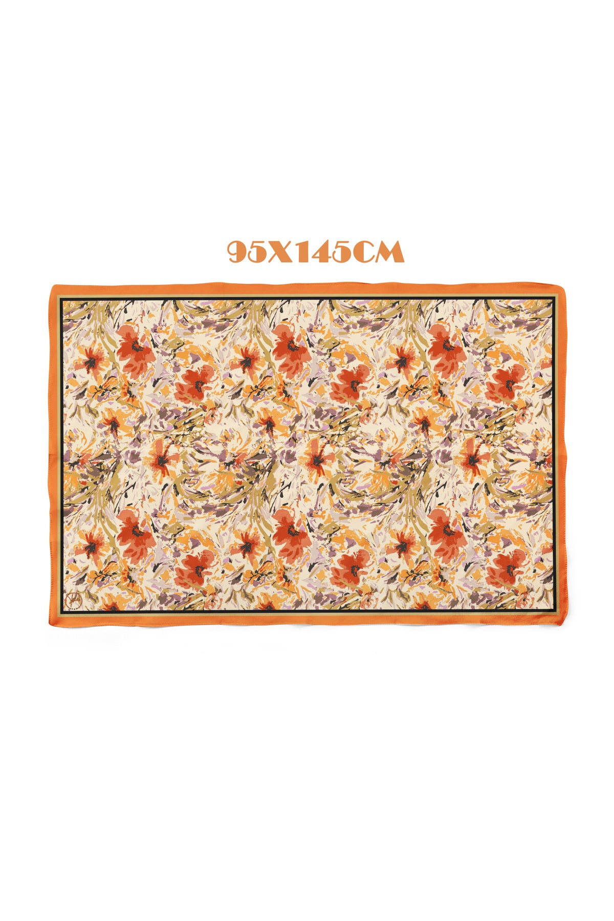 ORANGE FLOWER Desen İç göstermeyen Saten PAREO - görsel 2
