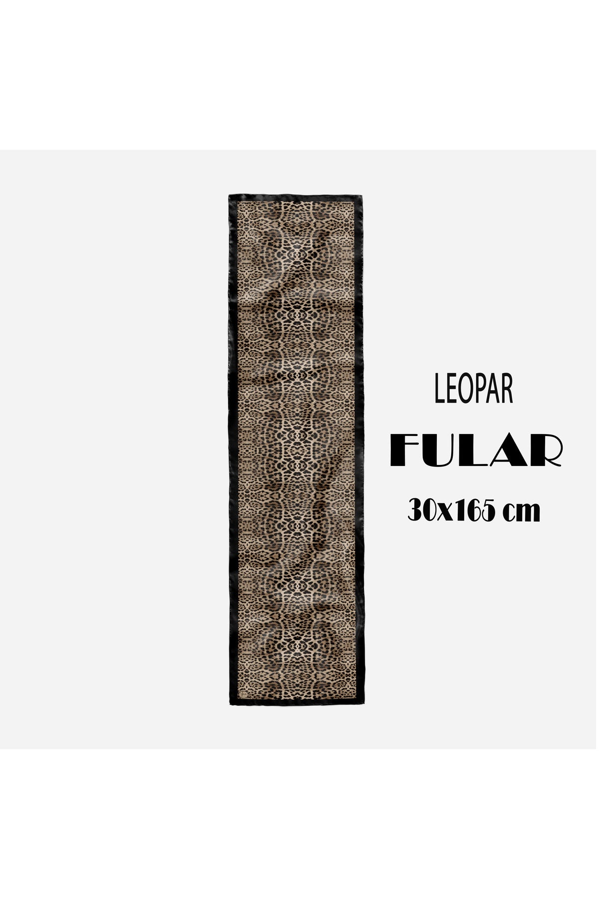 LEOPAR Desen Şık & Zarif Kadın Aksesuarı Saten Fular 30x165cm - görsel 3