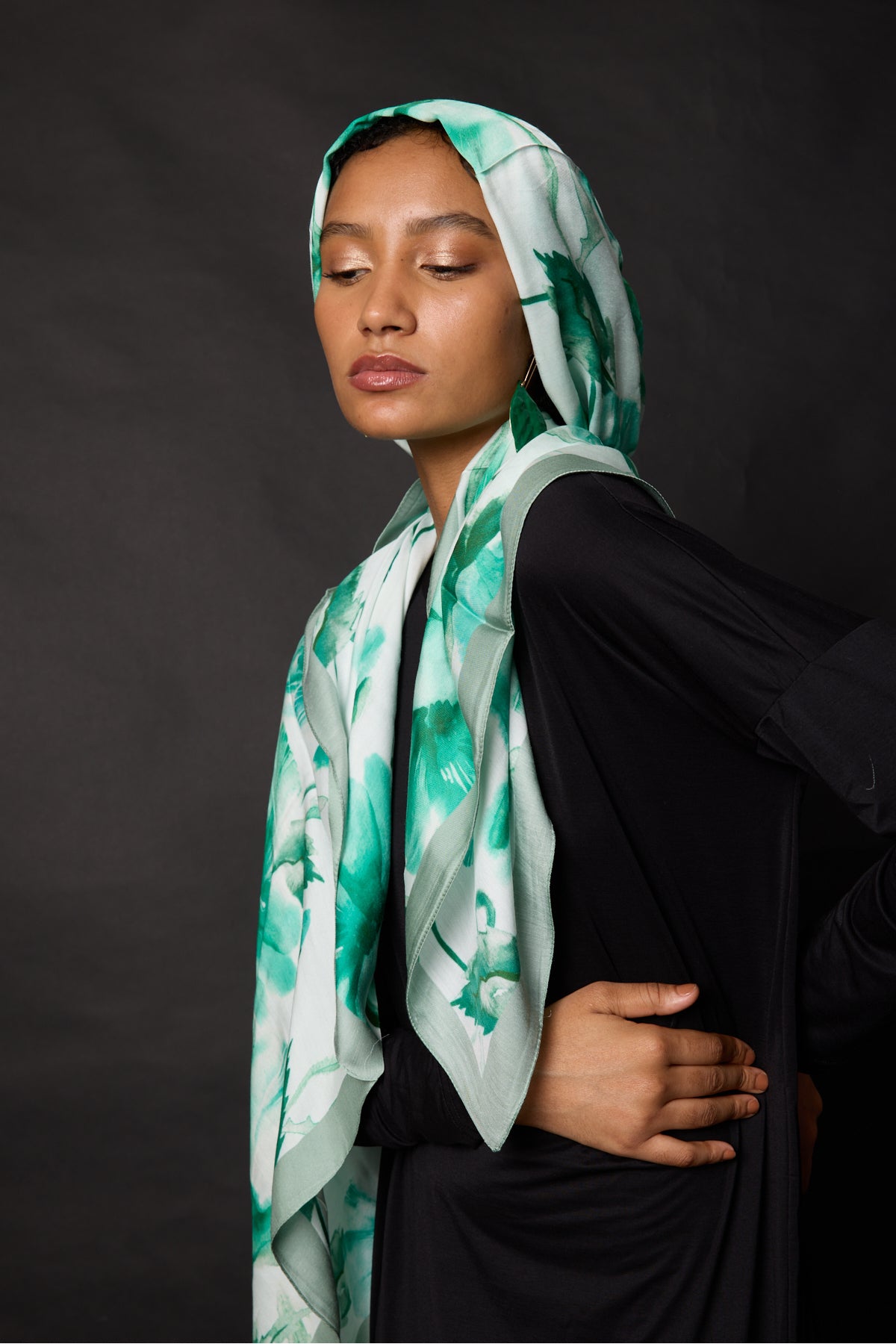 Organic Viscose İpeği İNCİRA ŞAL - Çiçek Desenli - görsel 6