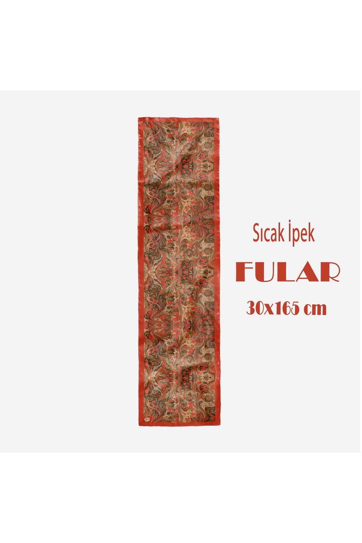 SICAK İPEK Desen Şık & Zarif Kadın Aksesuarı Saten Fular 30x165cm - görsel 2