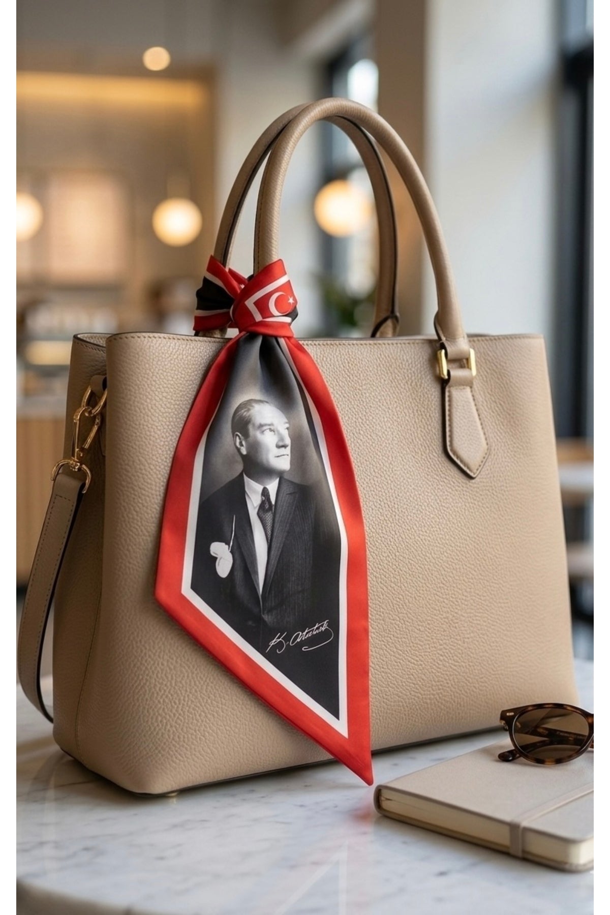 K.ATATÜRK TEMALI Desen Kravat/Fular - görsel 3