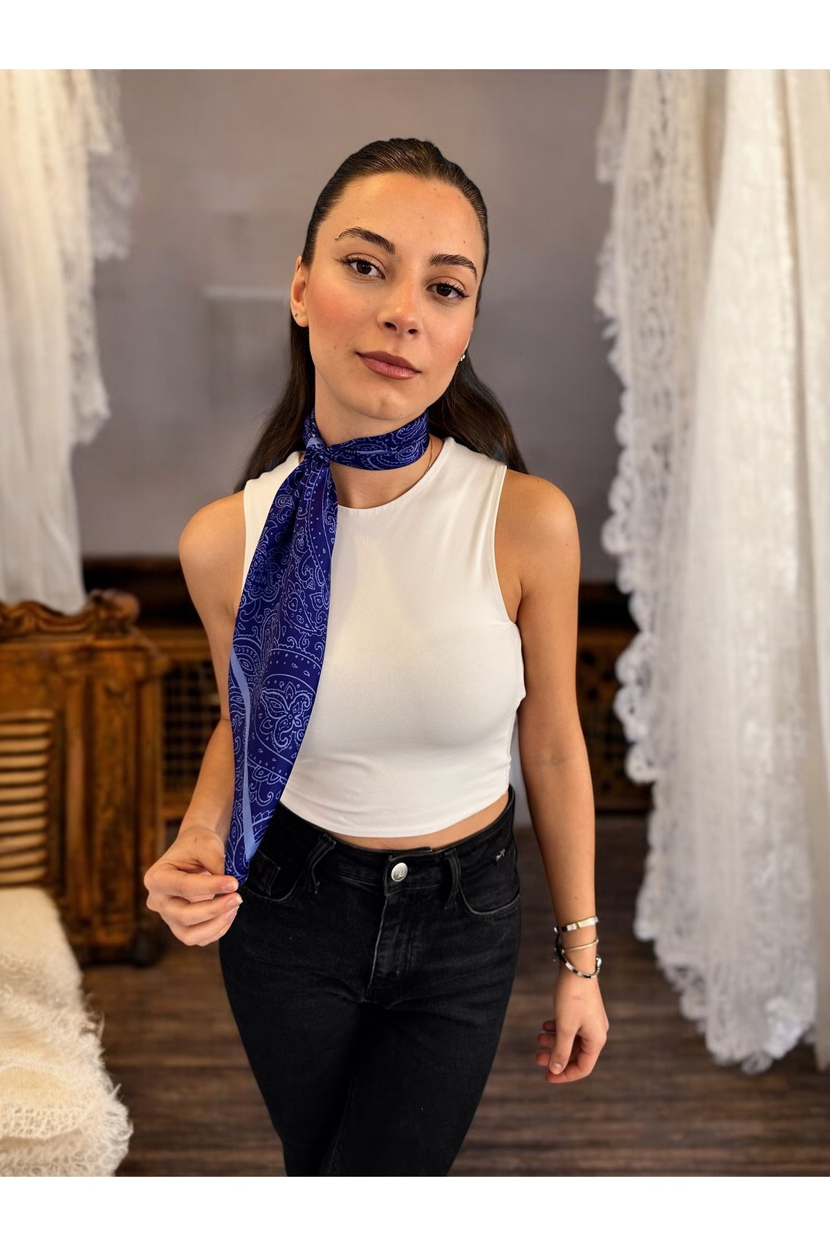 ETNİK ŞAL Desen Bandana/Fular - görsel 5