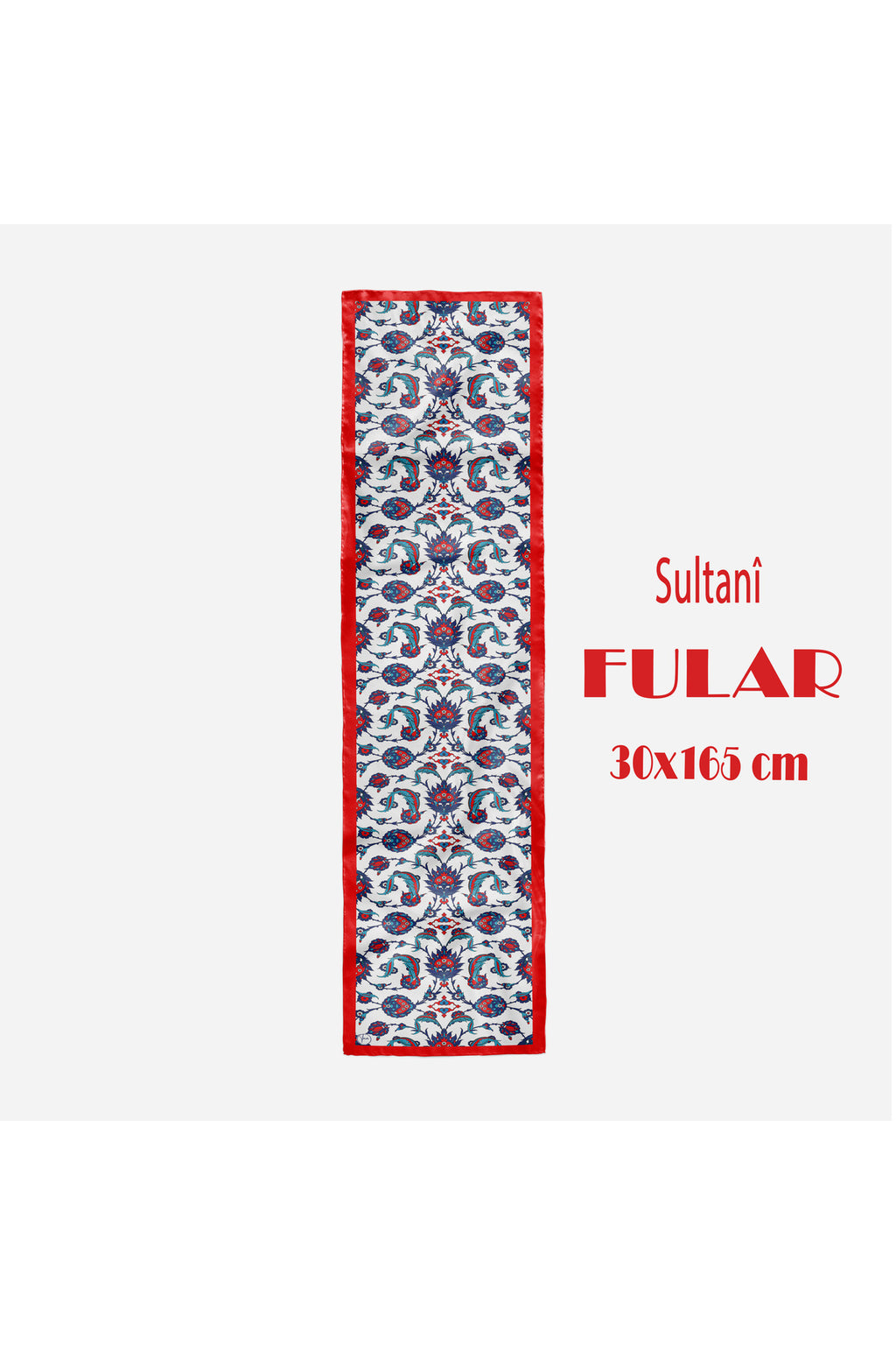 SULTANİ Desen Şık & Zarif Kadın Aksesuarı Saten Fular 30x165cm - görsel 3
