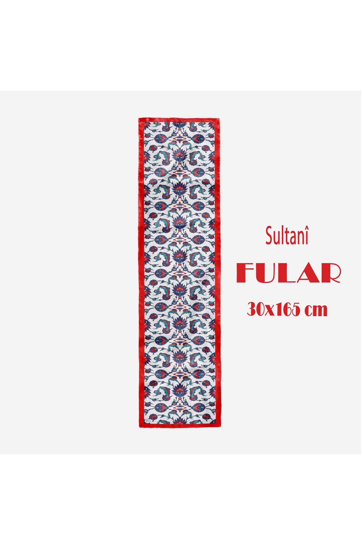 SULTANİ Desen Şık & Zarif Kadın Aksesuarı Saten Fular 30x165cm - görsel 3