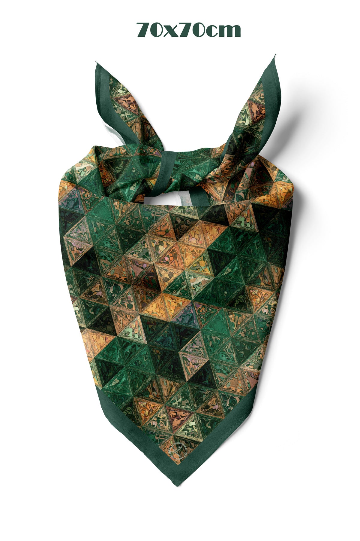 Zümrüt Labirent Desen 70*70cm Bandana/Fular - görsel 2