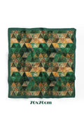 Zümrüt Labirent Desen 70*70cm Bandana/Fular - Çok Renkli
