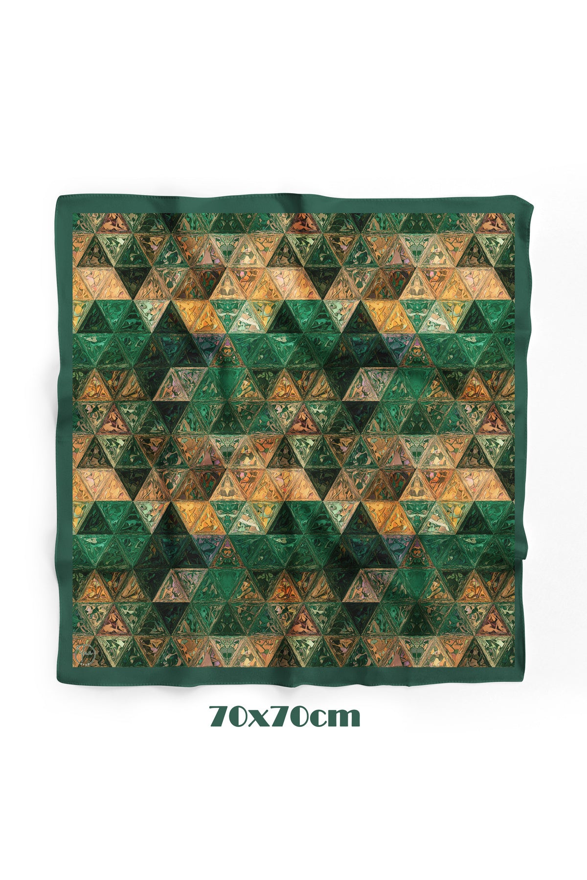 Zümrüt Labirent Desen 70*70cm Bandana/Fular - Çok Renkli