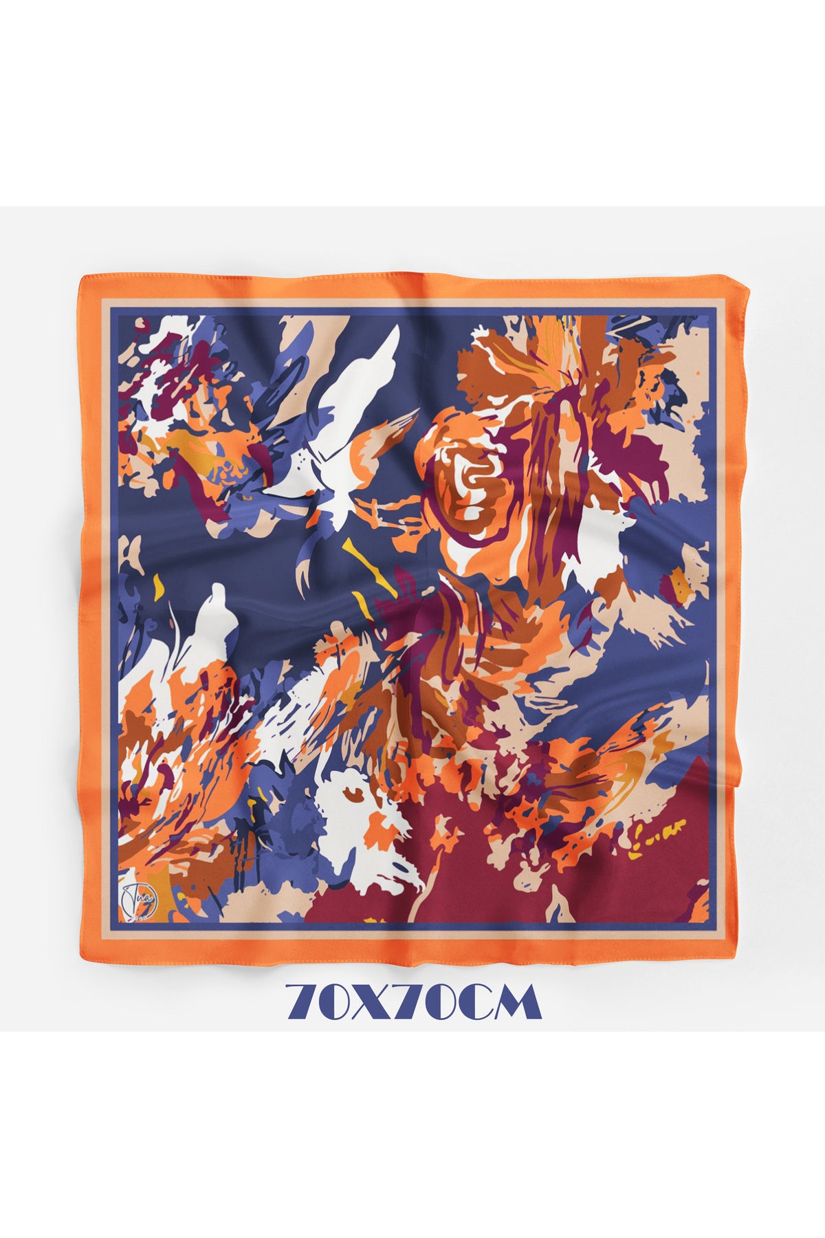 GÜZ RAPSODİSİ Desen 70*70cm Bandana/Fular - Çok Renkli