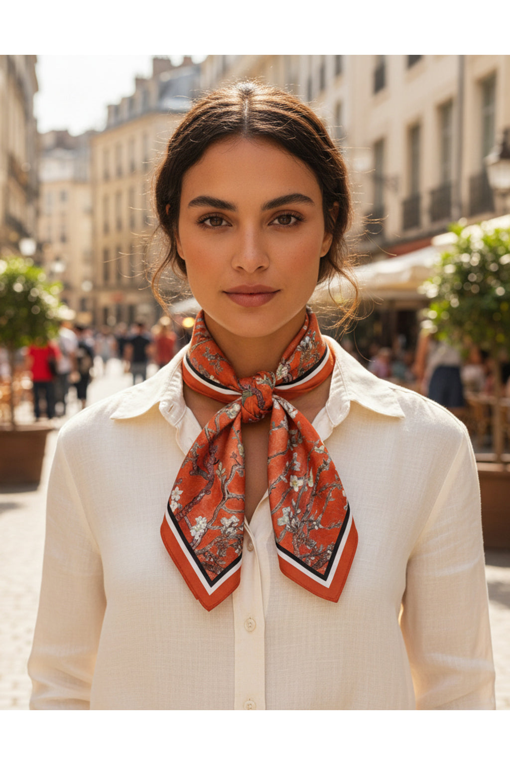 ORANGE BLOSSOM Desen 70*70cm Bandana/Fular - Çok Renkli