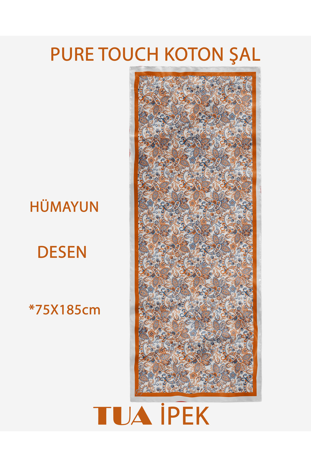 HÜMAYUN Etnik Desen Pure Touch Koton Şal 75x185cm - görsel 2