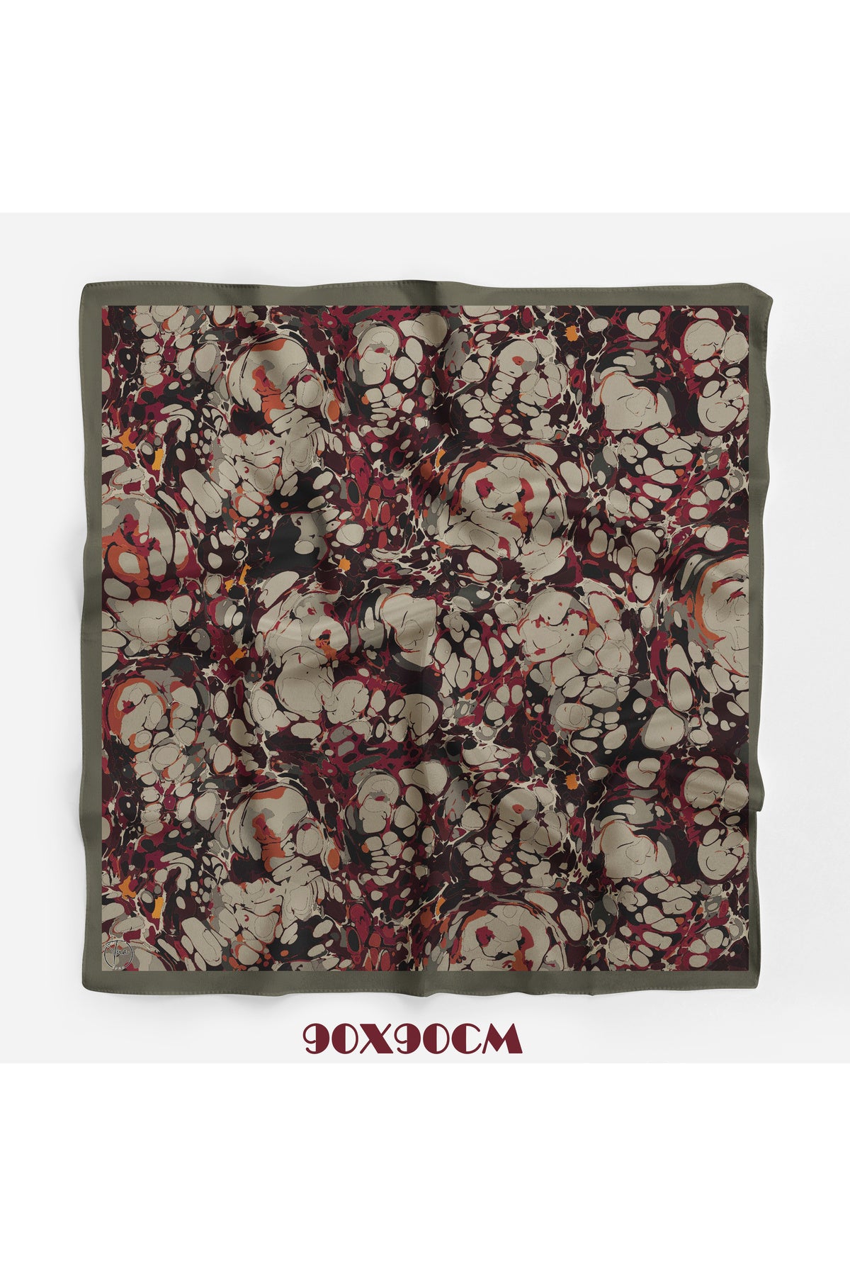 OCHRE Desen 90X90cm Matte Cotton Eşarp - görsel 2