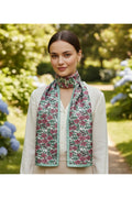 JADE BLOSSOM Desen Şık & Zarif Kadın Aksesuarı Saten Fular 30x165cm - Çok Renkli