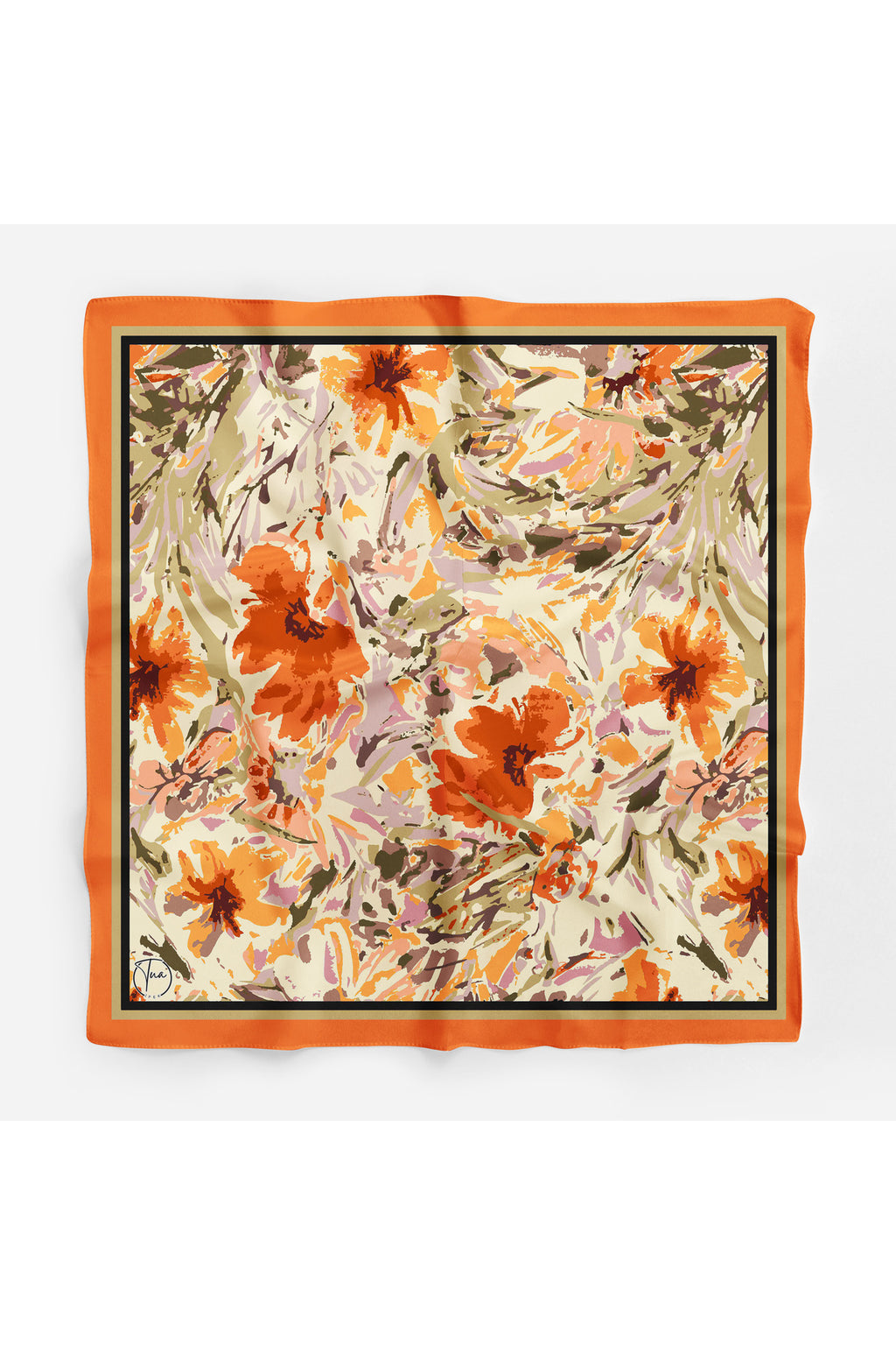 ORANGE FLOWER Desen Bandana/Fular - görsel 2