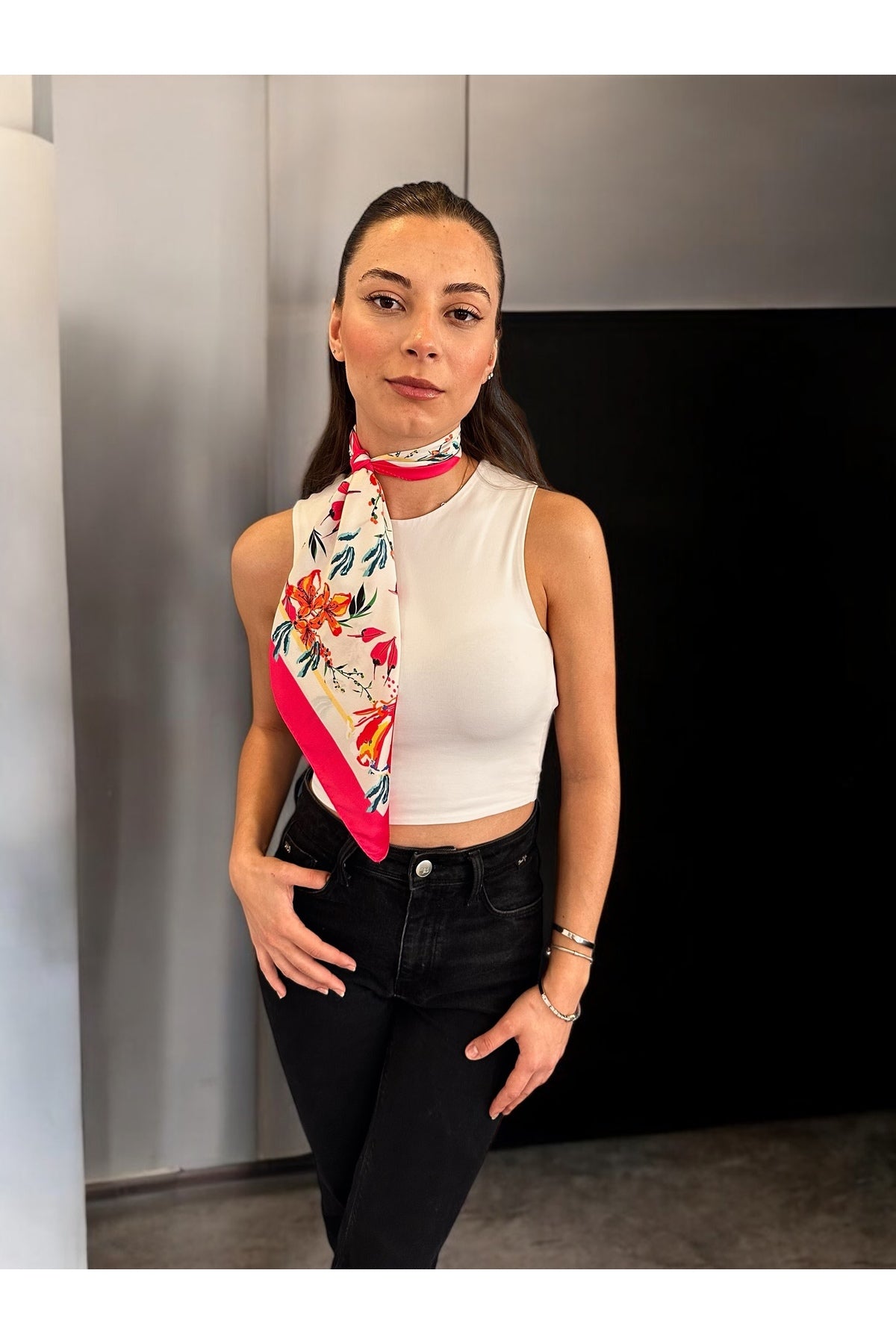 FLOWER Desen Bandana/Fular - görsel 5
