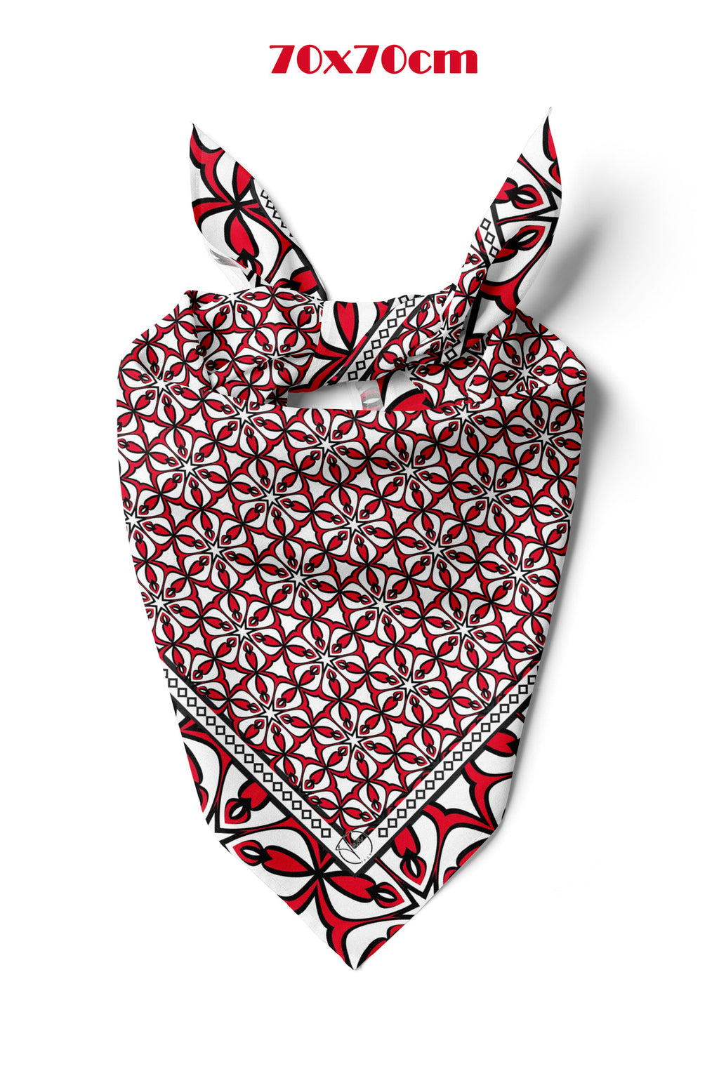 Red Marifet İşlemesi Desen 70*70cm Bandana/Fular - Çok Renkli