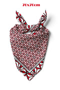 Red Marifet İşlemesi Desen 70*70cm Bandana/Fular - Çok Renkli