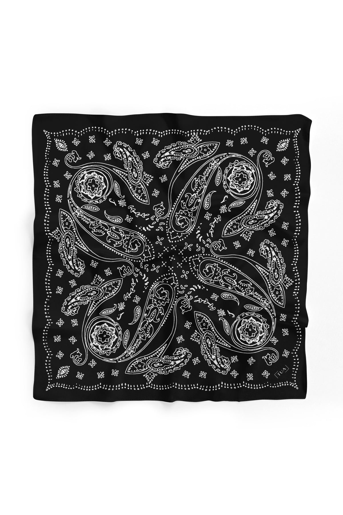 Efsun Desen 60x60 cm Viskon Modal Erkek Bandana/Fular - Siyah