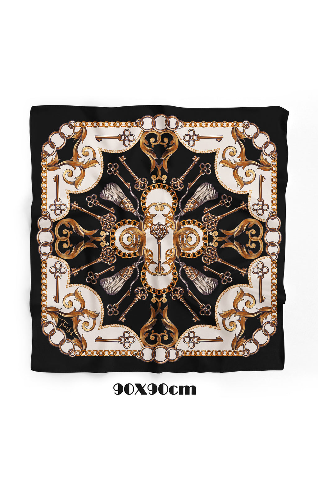 SIRLI HAZİNE Desen 90X90cm Eşarp/Fular - görsel 2