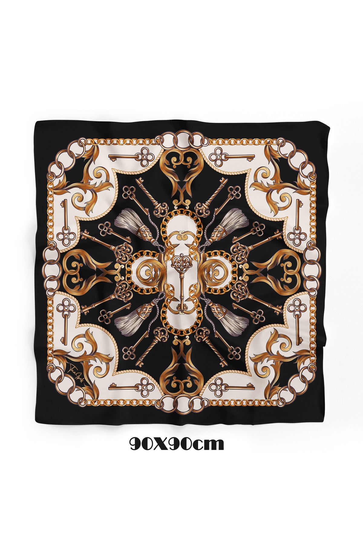 SIRLI HAZİNE Desen 90X90cm Eşarp/Fular - görsel 2