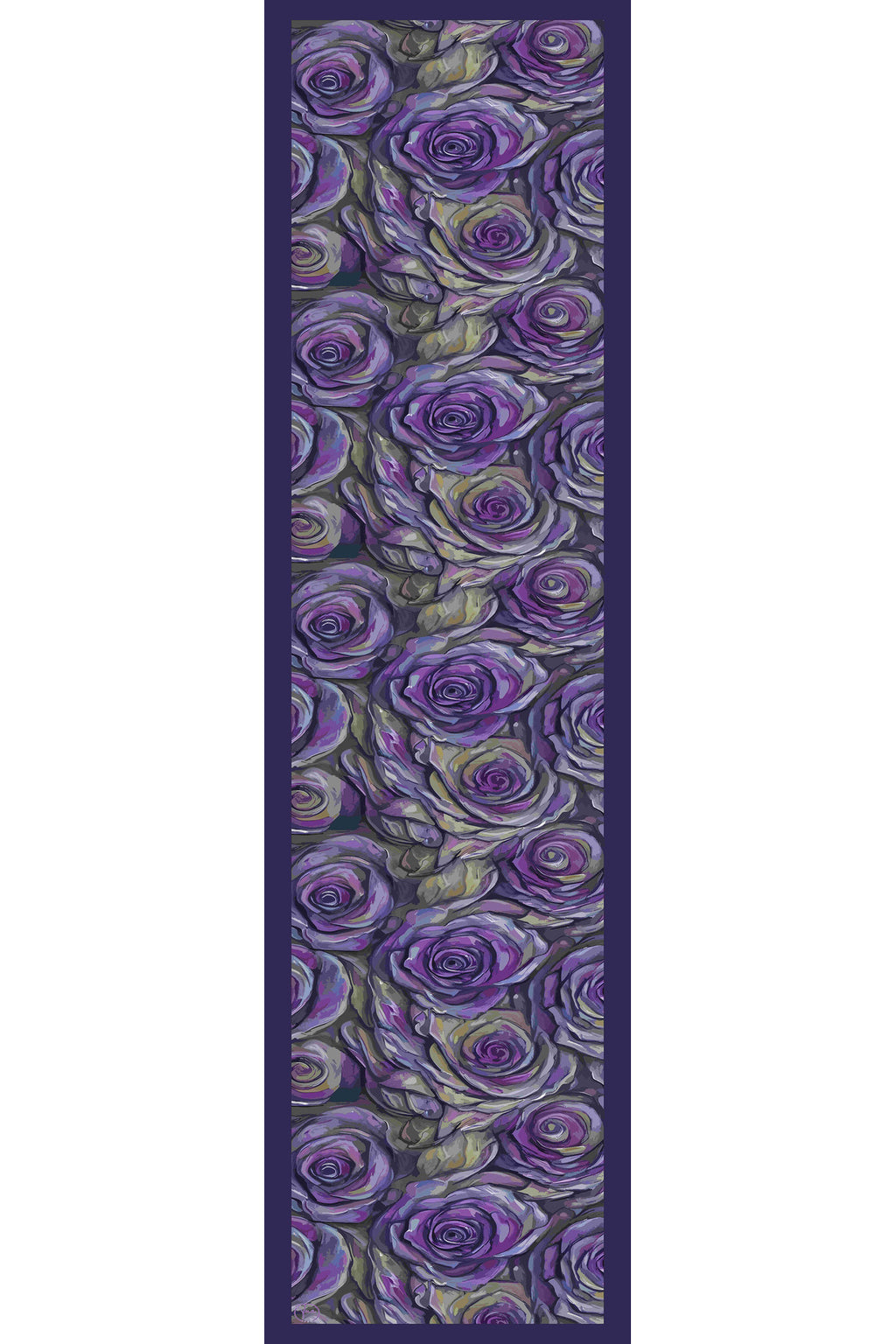 Gece Gülü Desen Kadın Saten Fular 30x165cm - görsel 3