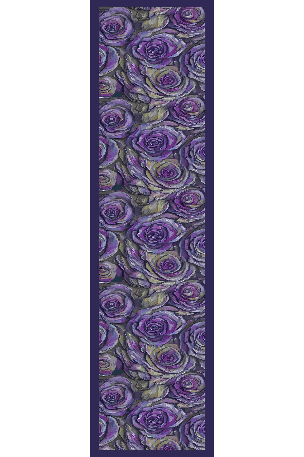 Gece Gülü Desen Kadın Saten Fular 30x165cm - görsel 3