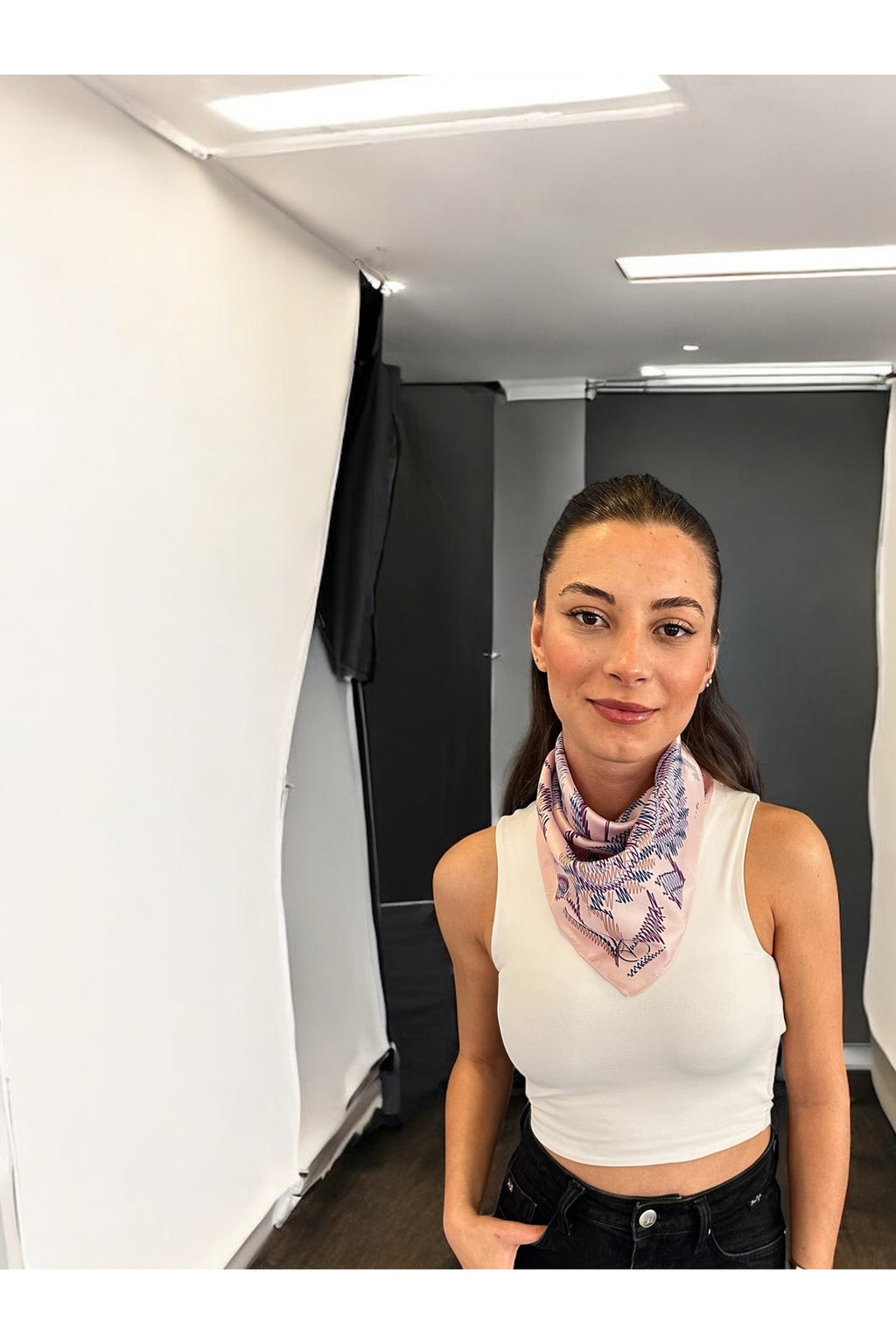 ÇİÇEK ÇİZİM Desen Bandana/Fular - görsel 6